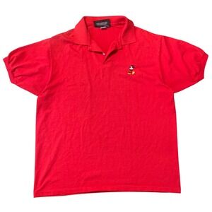Vintage Disney Originals Mickey Mouse Red Polo Shirt Mens XL Made in USA Parks